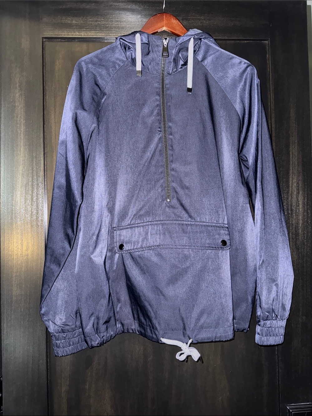 Bugatchi Lightweight Navy Hooded Pullover Jacket